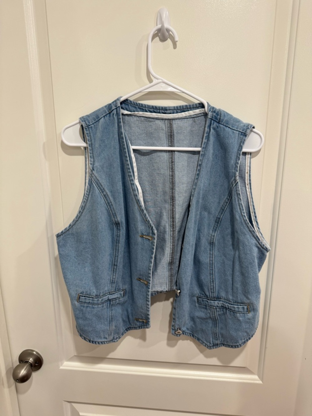 Source Unknown Light Blue Denim Vest